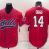 Men’s Buffalo Bills #14 Stefon Diggs Red Stitched Cool Base Nike Baseball Jersey