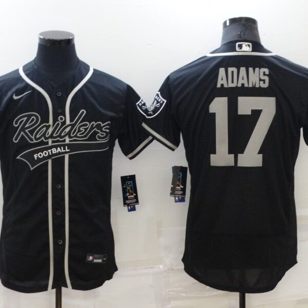 Men’s Las Vegas Raiders #17 Davante Adams Black Stitched MLB Flex Base Nike Baseball Jersey