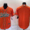Men’s Miami Dolphins Blank Orange Stitched Cool Base Nike Baseball Jersey
