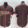 Men’s Cleveland Browns Blank Brown Stitched MLB Cool Base Nike Baseball Jersey