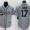 Men’s Las Vegas Raiders #17 Davante Adams Grey Stitched MLB Cool Base Nike Baseball Jersey