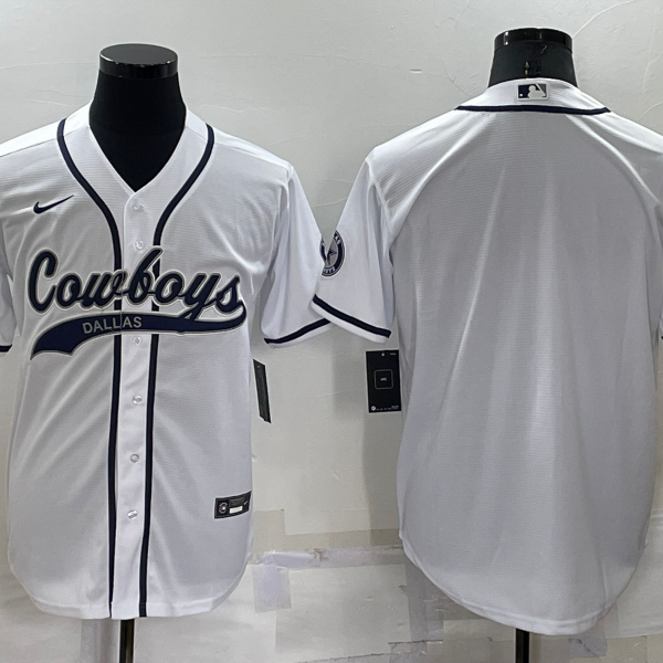 Men’s Dallas Cowboys Blank White Stitched MLB Cool Base Nike Baseball Jersey