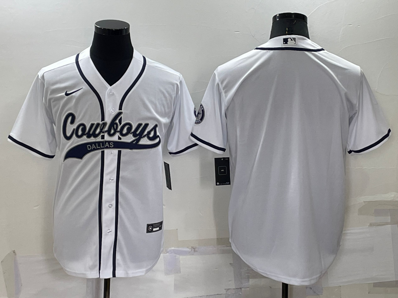 Men’s Dallas Cowboys Blank White Stitched MLB Cool Base Nike Baseball Jersey