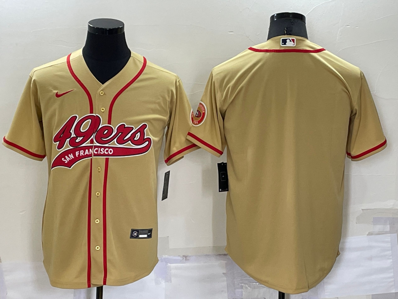 Men’s San Francisco 49ers Blank Gold Stitched MLB Cool Base Nike Baseball Jersey