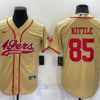 Men’s San Francisco 49ers #85 George Kittle Gold Stitched Cool Base Nike Baseball Jersey