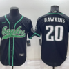 Men’s Philadelphia Eagles #20 Brian Dawkins Black Stitched Cool Base Nike Baseball Jersey