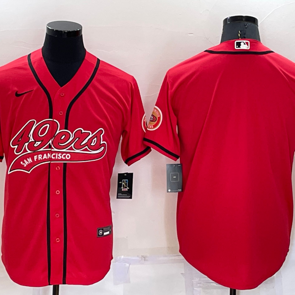 Men’s San Francisco 49ers Blank Red Stitched MLB Cool Base Nike Baseball Jersey