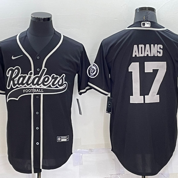 Men’s Las Vegas Raiders #17 Davante Adams Black Stitched MLB Cool Base Nike Baseball Jersey