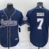 Men’s Dallas Cowboys #7 Trevon Diggs Navy Blue Stitched Cool Base Nike Baseball Jersey