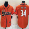 Men’s Chicago Bears #34 Walter Payton Orange Stitched MLB Cool Base Nike Baseball Jersey