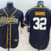 Men’s Pittsburgh Steelers #32 Franco Harris Black With Patch Cool Base Stitched Baseball Jerseys