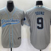 Men’s Carolina Panthers #9 Bryce Young Gray With Patch Cool Base Stitched Baseball Jersey