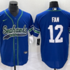 Men’s Seattle Seahawks #12 Fan Blue Blue With Patch Cool Base Stitched Baseball Jersey