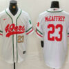 Men’s San Francisco 49ers #23 Christian McCaffrey Number White Mexico Cool Base Stitched Baseball Jersey