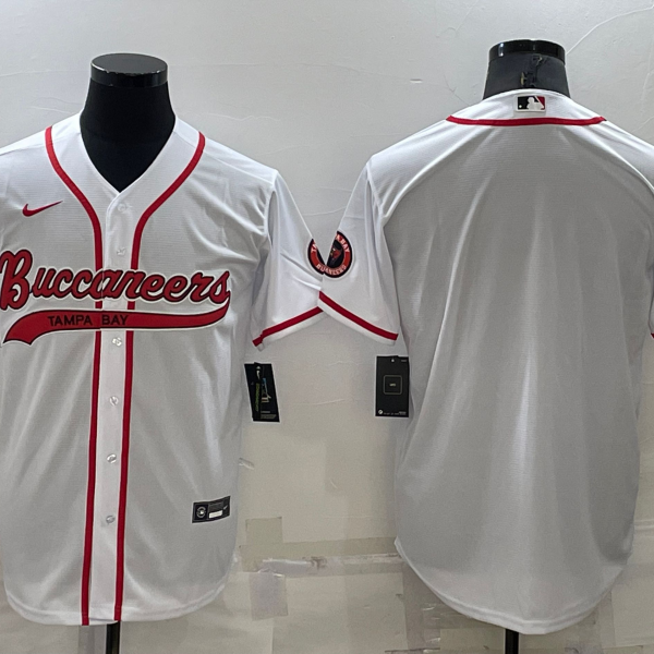 Men’s Tampa Bay Buccaneers Blank White Stitched Cool Base Nike Baseball Jersey