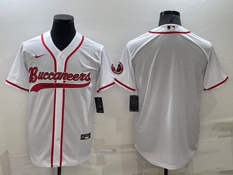 Men’s Tampa Bay Buccaneers Blank White Stitched Cool Base Nike Baseball Jersey
