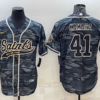 Men’s New Orleans Saints #41 Alvin Kamara Grey Camo With Patch Cool Base Stitched Baseball Jersey