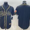 Men’s Kansas City Chiefs Blank Black Gold With Patch Cool Base Stitched Baseball Jersey