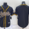 Men’s New Orleans Saints Blank Black Stitched Cool Base Nike Baseball Jersey
