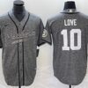 Men’s Green Bay Packers #10 Jordan Love Gray Cool Base Stitched Baseball Jersey