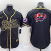 Men’s Buffalo Bills Black Team Big Logo With Patch Cool Base Stitched Baseball Jersey