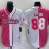 Men’s Dallas Cowboys #88 CeeDee Lamb Pink White Two Tone With Patch Cool Base Stitched Baseball Jersey