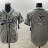 Men’s Dallas Cowboys Gray Team Big Logo With Patch Cool Base Stitched Baseball Jersey