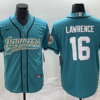 Men’s Jacksonville Jaguars #16 Trevor Lawrence Teal With Patch Cool Base Stitched Baseball Jersey