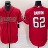 Men’s Tampa Bay Buccaneers #62 Graham Barton Red Cool Base Stitched Baseball Jersey