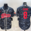 Men’s San Francisco 49ers #8 Steve Young Grey Camo With Patch Cool Base Stitched Baseball Jersey