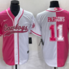 Men’s Dallas Cowboys #11 Micah Parsons Pink White Two Tone With Patch Cool Base Stitched Baseball Jersey
