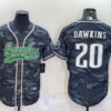 Men’s Philadelphia Eagles #20 Brian Dawkins Grey Camo With Patch Cool Base Stitched Baseball Jersey
