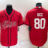 Men’s San Francisco 49ers #80 Jerry Rice Red Stitched Cool Base Nike Baseball Jersey