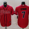 Men’s Houston Texans #7 CJ Stroud Red With Patch Cool Base Stitched Baseball Jersey