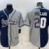 Men’s Dallas Cowboys #20 Tony Pollard Navy Grey Split With Patch Cool Base Stitched Baseball Jersey