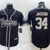 Men’s Las Vegas Raiders #34 Bo Jackson Black Stitched MLB Cool Base Nike Baseball Jersey