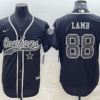 Men’s Dallas Cowboys #88 CeeDee Lamb Black Reflective With Patch Cool Base Stitched Baseball Jersey