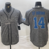 Men’s Detroit Lions #14 Amon-Ra St. Brown Gray Cool Base Stitched Baseball Jersey