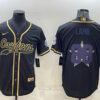 Men’s Dallas Cowboys #88 CeeDee Lamb Black Gold Team Big Logo With Patch Cool Base Stitched Baseball Jersey