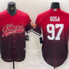 Men’s San Francisco 49ers #97 Nick Bosa Red Black With Patch Cool Base Baseball Stitched Jersey