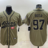 Men’s San Francisco 49ers #97 Nick Bosa 2022 Olive Salute to Service Cool Base Stitched Baseball Jersey