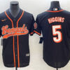 Men’s Cincinnati Bengals #5 Tee Higgins Black With Patch Cool Base Stitched Baseball Jersey