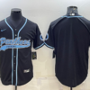 Men’s Carolina Panthers Blank Black With Patch Cool Base Stitched Baseball Jersey