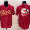 Men’s Kansas City Chiefs Red Team Big Logo With Patch Cool Base Stitched Baseball Jersey