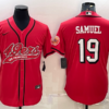 Men’s San Francisco 49ers #19 Deebo Samuel Red Color Rush With Patch Cool Base Stitched Baseball Jersey