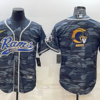 Men’s Los Angeles Rams Grey Camo Team Big Logo With Patch Cool Base Stitched Baseball Jersey