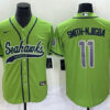 Men’s Seattle Seahawks #11 Jaxon Smith-Njigba Green With Patch Cool Base Stitched Baseball Jersey