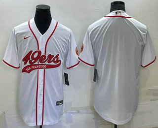 Men’s San Francisco 49ers Blank White Stitched MLB Cool Base Nike Baseball Jersey