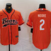 Men’s Chicago Bears #2 DJ Moore Orange With Patch Cool Base Stitched Baseball Jersey