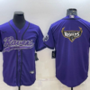 Men’s Baltimore Ravens Purple Team Big Logo With Patch Cool Base Stitched Baseball Jersey